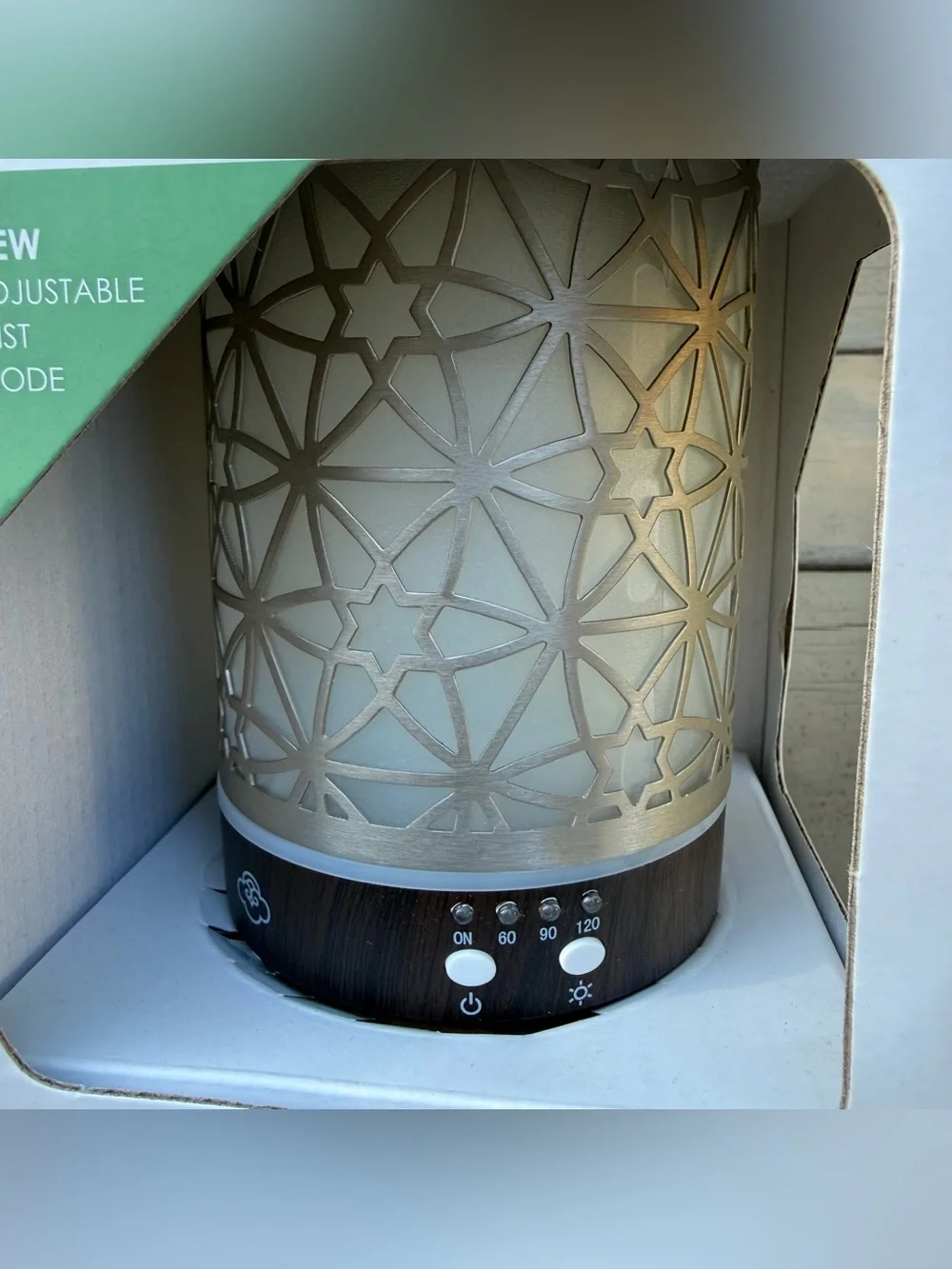 NIB Serene House Nexus Silver Metal Ultrasonic Aroma Diffuser w Adjustable Mist